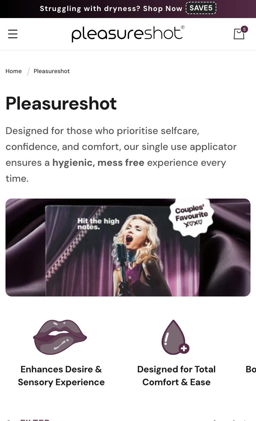 Pleasureshot collection page