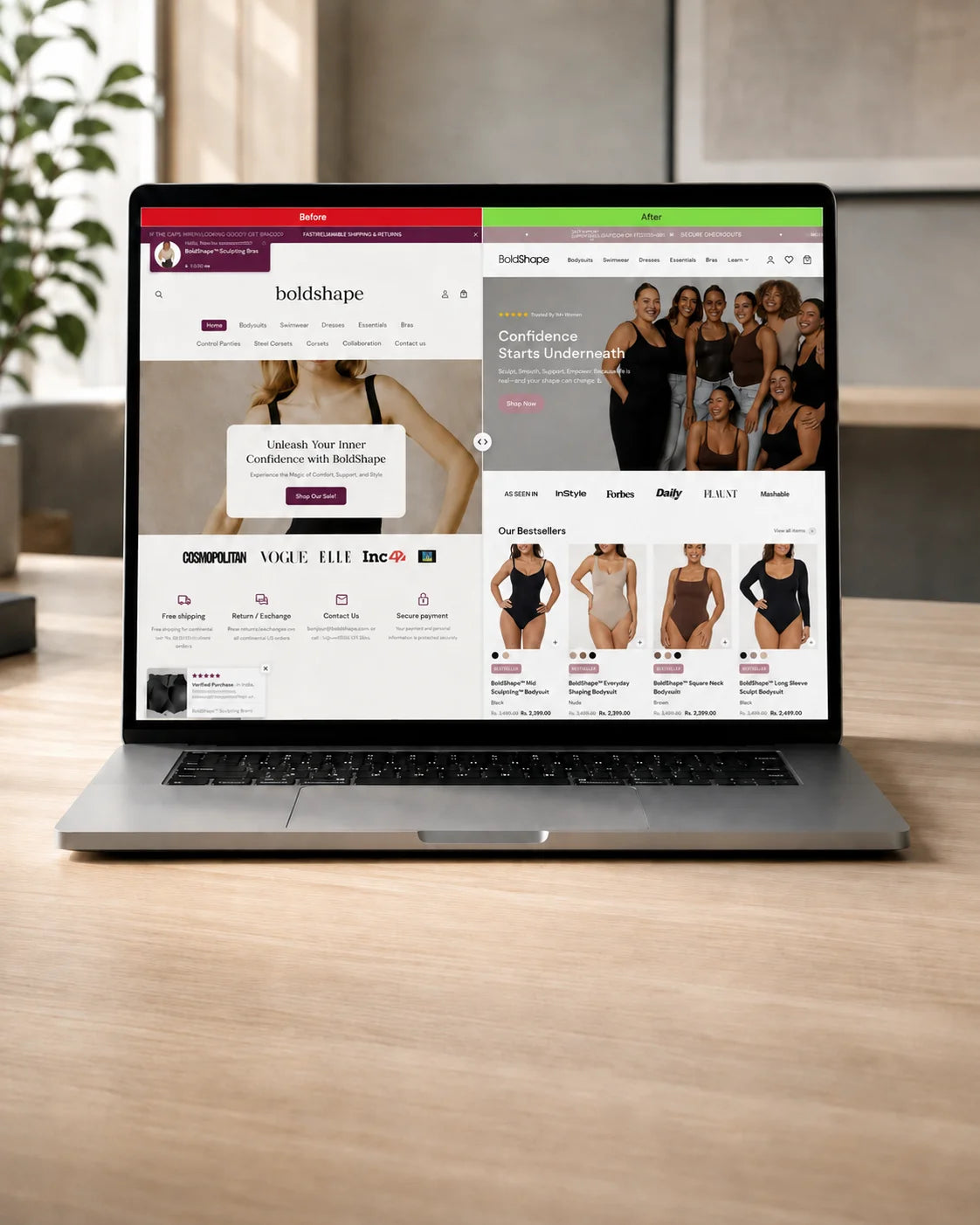 Shopify store redesign focused on clearer navigation, product presentation and user experience